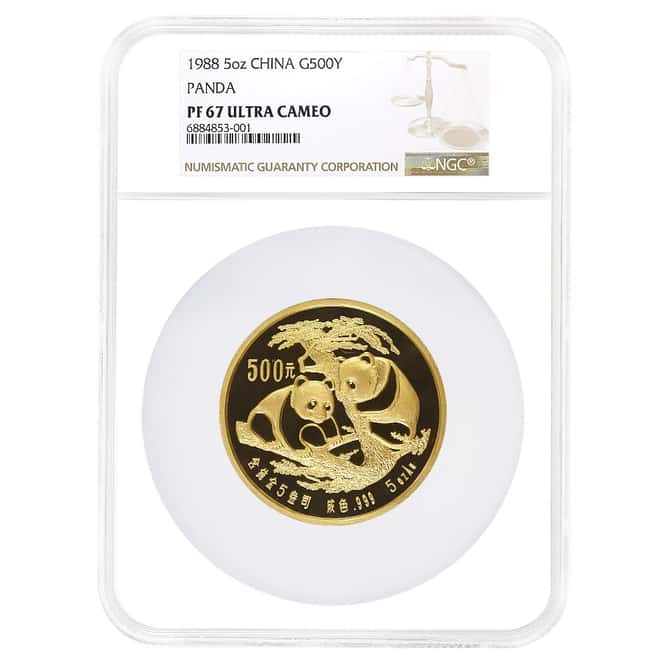 1988 5 oz Chinese Proof Gold Panda 500 Yuan NGC PF 67 UCAM