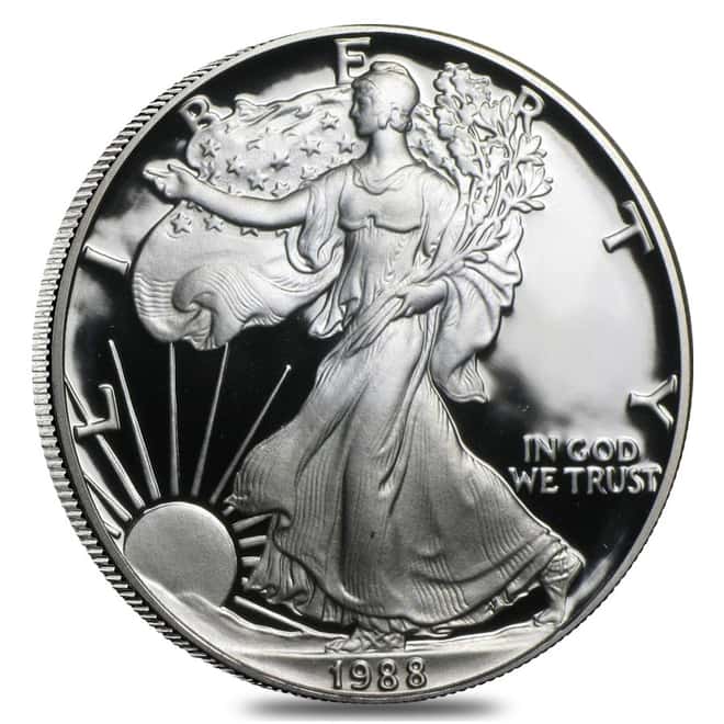 1988-S 1 oz Proof Silver American Eagle (w/Box & COA)