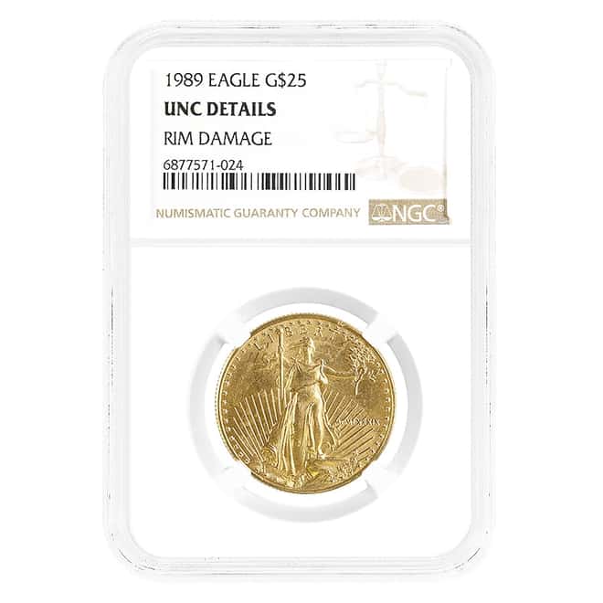 1989 1/2 oz $25 Gold American Eagle NGC UNC Details