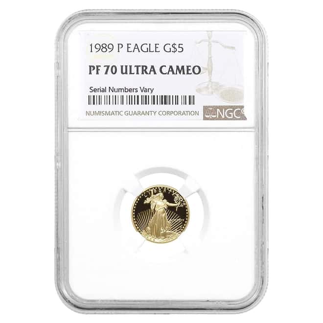 1989 P 1/10 oz $5 Proof Gold American Eagle NGC PF 70 UCAM