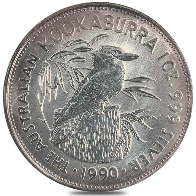 1990 1 oz Silver Australian Kookaburra Perth Mint .999 Fine BU