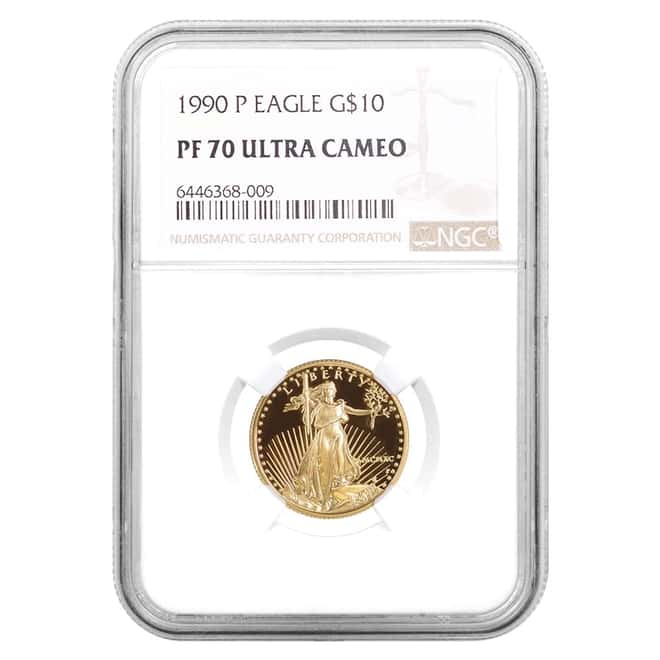 1990 P 1/4 oz $10 Proof Gold American Eagle NGC PF 70 UCAM