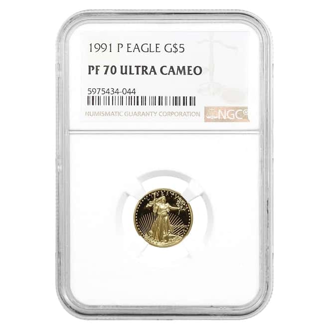1991 P 1/10 oz $5 Proof Gold American Eagle NGC PF 70 UCAM
