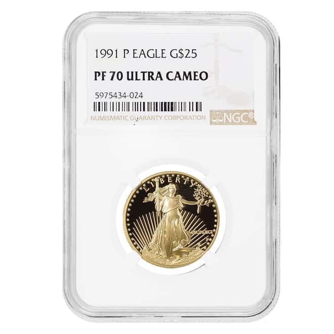 1991 P 1/2 oz $25 Proof Gold American Eagle NGC PF 70 UCAM