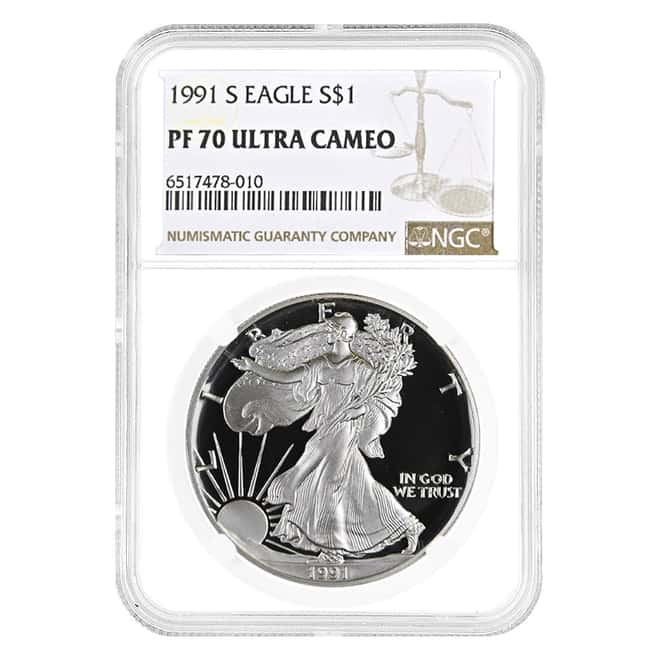 1991-S 1 oz Proof Silver American Eagle NGC PF 70 UCAM