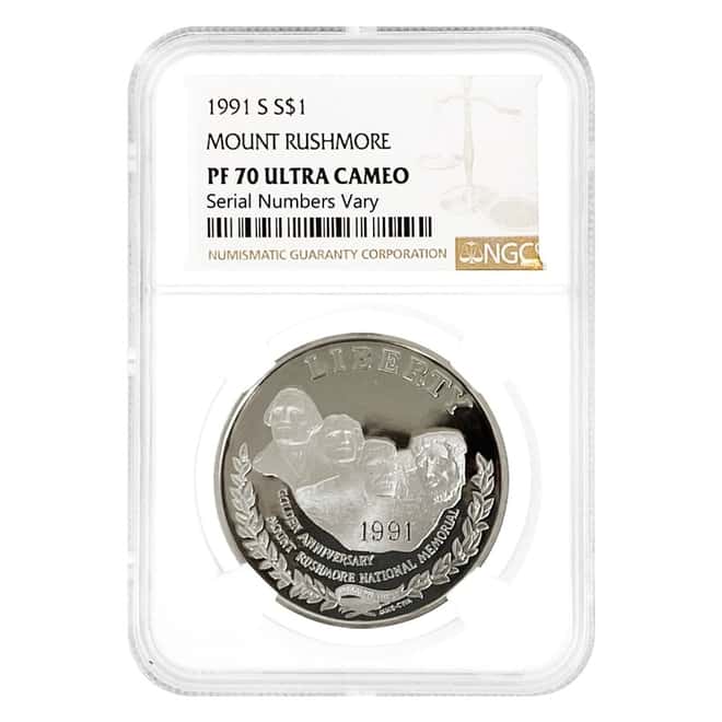 1991 S Mount Rushmore $1 Silver Dollar Commemorative NGC PF 70 UCAM
