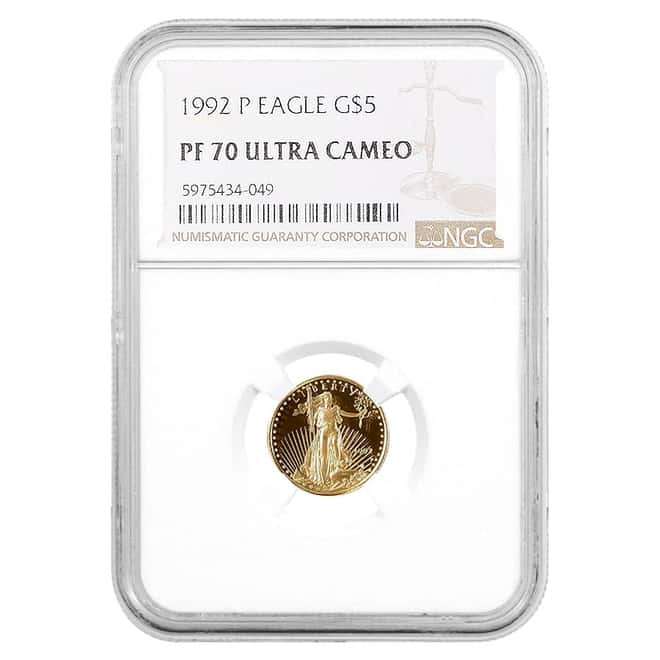 1992 P 1/10 oz $5 Proof Gold American Eagle NGC PF 70 UCAM