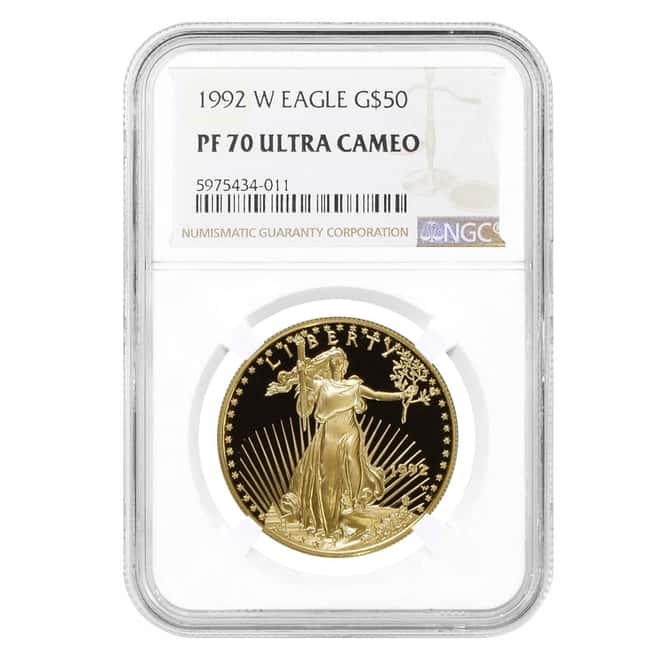 1992 W 1 oz $50 Proof Gold American Eagle NGC PF 70 UCAM