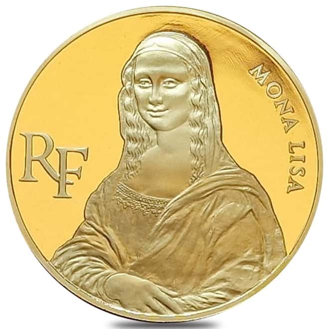 1993 1 oz France Bicentennial of the Louvre Mona Lisa Gold Coin (w/Box & COA)