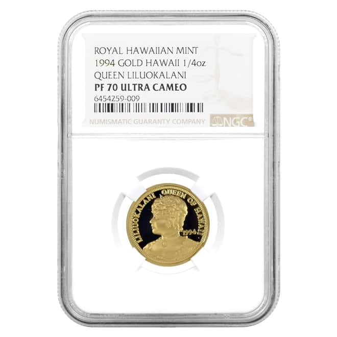 1994 1/4 oz Gold Queen Liliuokalani Royal Hawaiian Mint NGC PF 70 UCAM