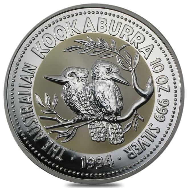 1994 10 oz Silver Australian Kookaburra Perth Mint BU