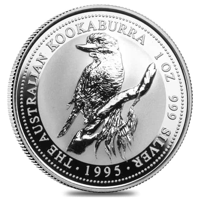 1995 1 oz Silver Australian Kookaburra Perth Mint .999 Fine BU In Cap