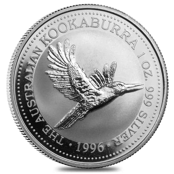 1996 1 oz Silver Australian Kookaburra Perth Mint .999 Fine BU In Cap