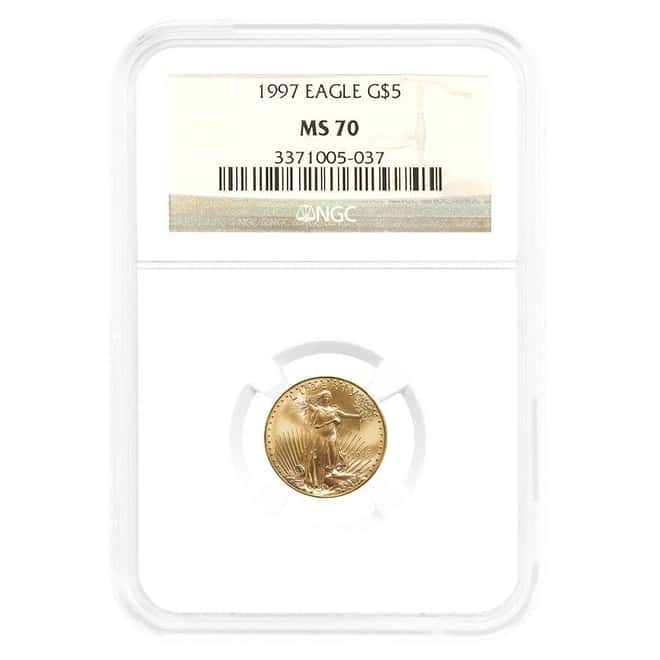 1997 1/10 oz $5 Gold American Eagle NGC MS 70