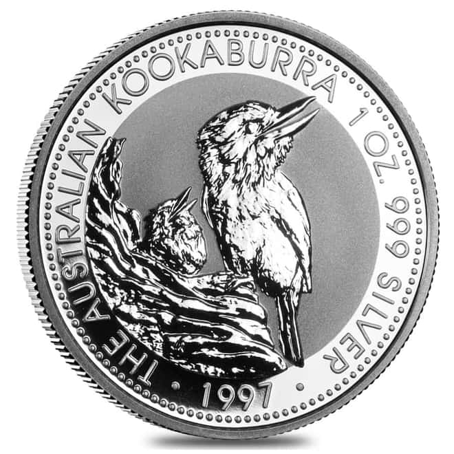 1997 1 oz Silver Australian Kookaburra Perth Mint .999 Fine BU In Cap