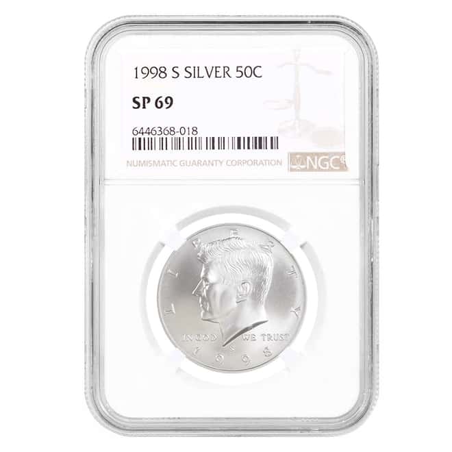 1998 S Kennedy Silver Half Dollar Special Strike NGC SP 69