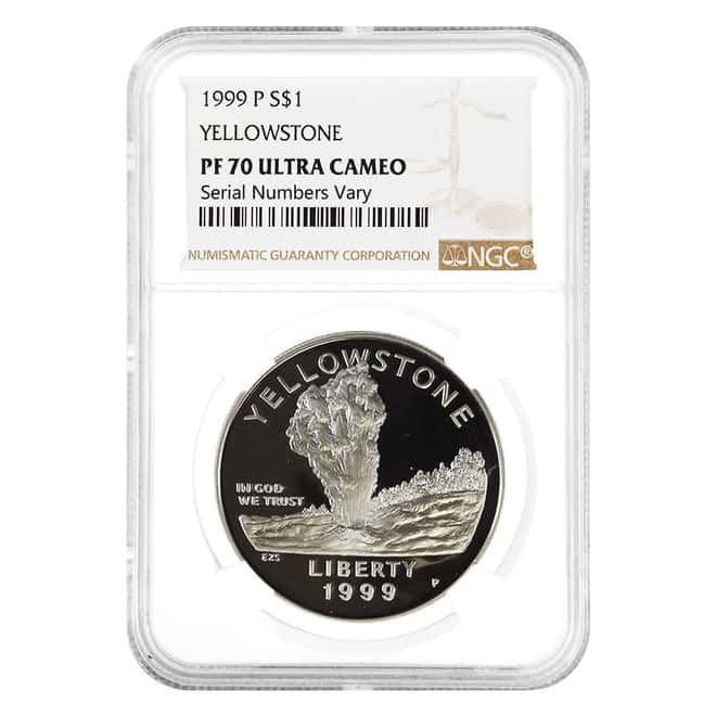 1999 P Yellowstone $1 Silver Dollar Commemorative NGC PF 70 UCAM