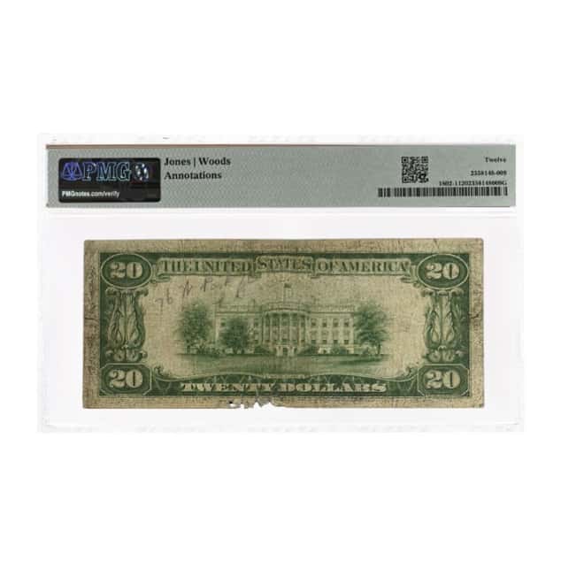 1929 $20 National Currency Note Moorefield, WV PMG F 12