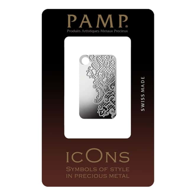 10 gram PAMP Suisse Calais Lace Silver Ingot Pendant