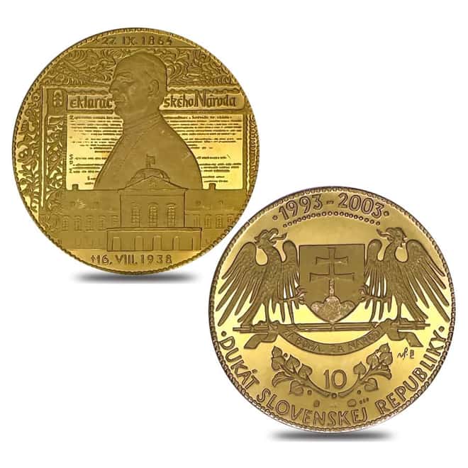 2003 Slovakia 10th Ann. of the Slovak Republic Gold Ducat 4-Coin Set