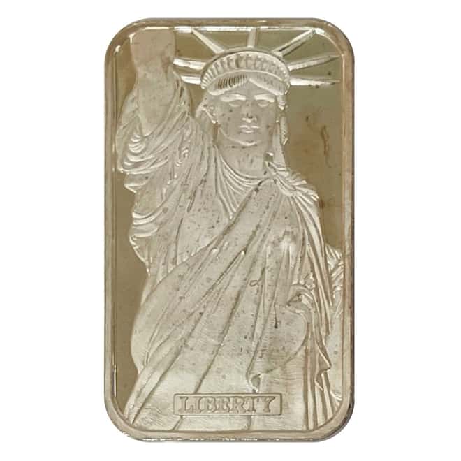 1986 1 oz Silver Statue of Liberty Centennial Bar .999 Fine