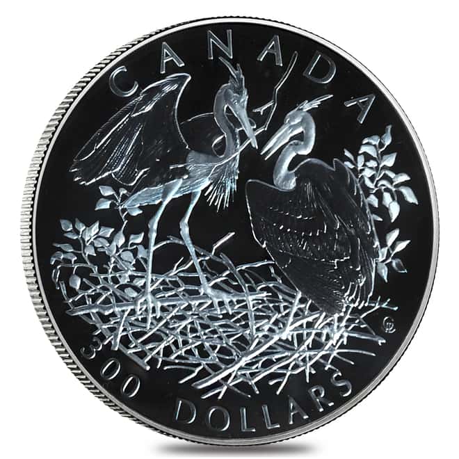 2002 Canada 1.85 oz Proof Platinum Great Blue Heron .9995 Fine 4-Coin Set (w/Box & COA)
