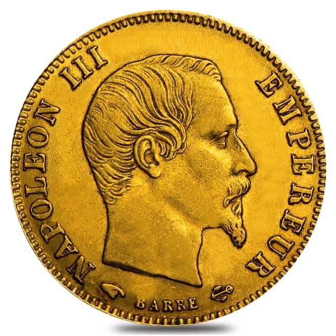 50 Francs French Gold Napoleon III AGW .4667 oz Avg Circ (1855-1868, Random Year) 