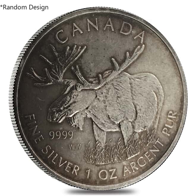 1 oz Silver Royal Canadian Mint $5 Coin Random Design (Milky, Cull, Damaged, Circulated, Cleaned)
