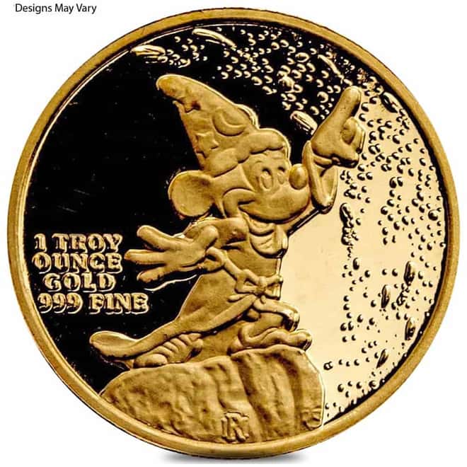 1 oz Rarities Mint Proof Disney Gold Round (Random Design)