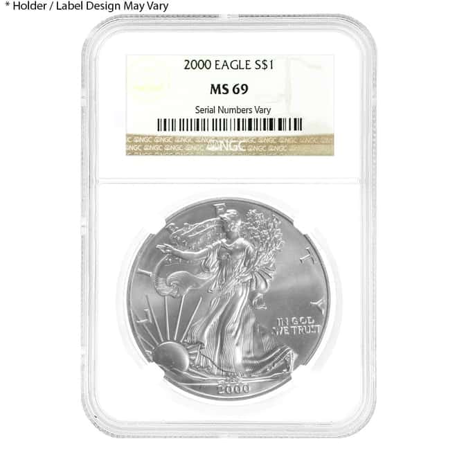 2000 1 oz Silver American Eagle $1 Coin NGC MS 69