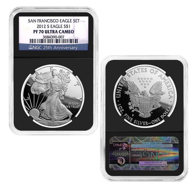 2012-S 1 oz Proof Silver Eagle 2-Coin Set NGC PF 70