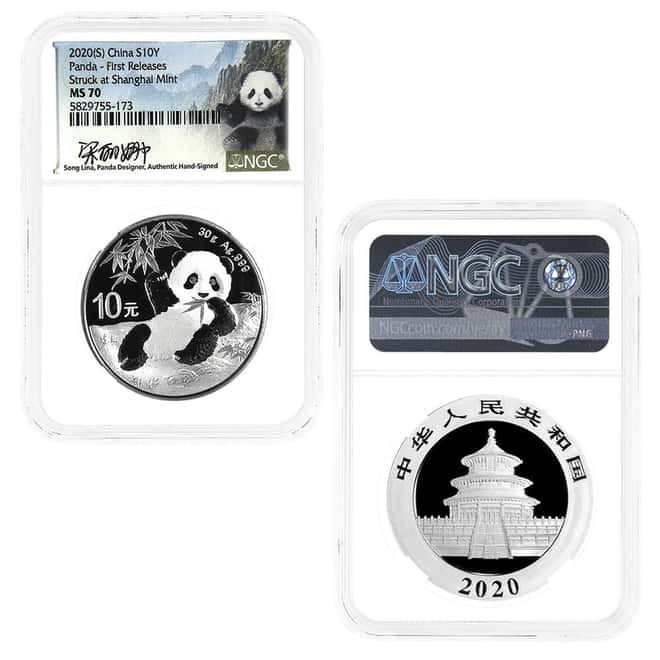 2020 China 30 gram Silver Panda 3-Coin Set NGC MS 70 FR