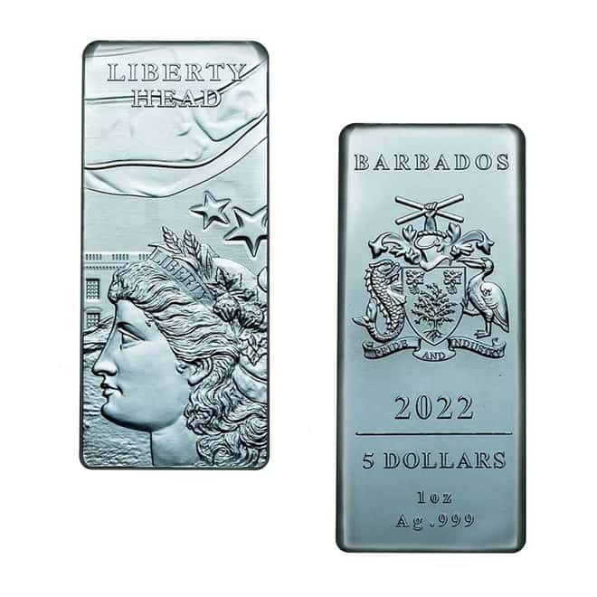 2022 Barbados 4 x 1 oz Silver The Lady Liberty 4-Coin Set (w/Box & COA)