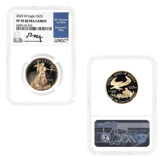 2020-W 1.85 oz Proof Gold Eagle 4-Coin Set NGC PF 70 (Moy)
