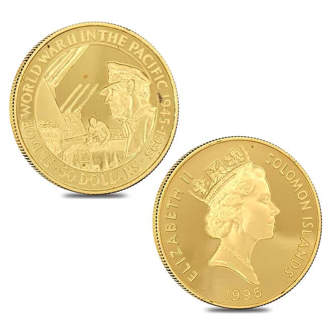 1995 1.85 oz Solomon Islands 50th Ann. End of WWII Gold 4-Coin Set