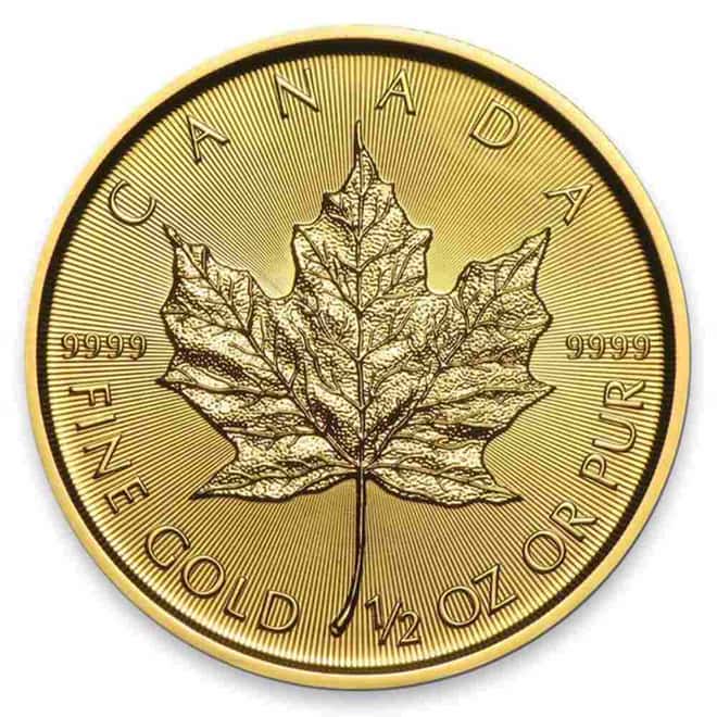 1/2 oz Canadian Gold Maple Leaf $20 Coin (Random Year)
