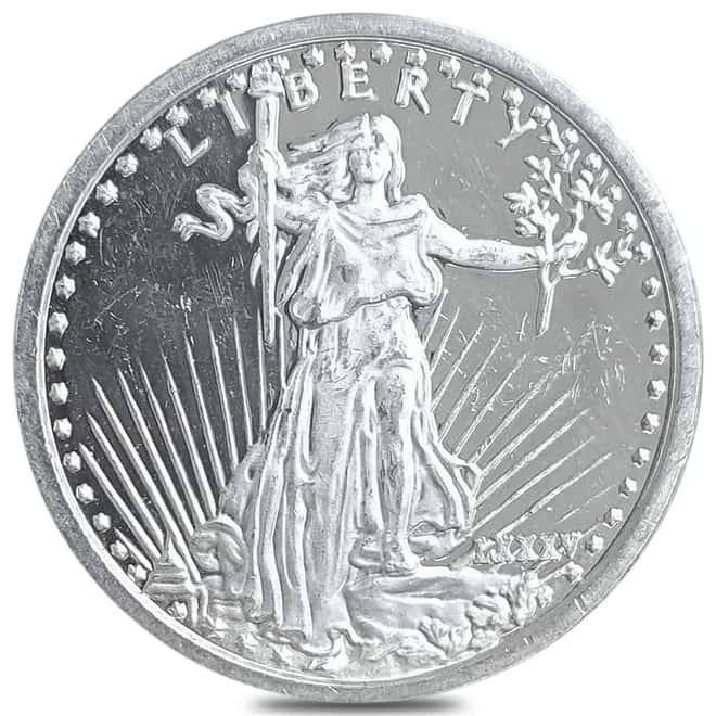 1/2 oz Johnson Matthey Saint Gaudens Silver Round .999 Fine