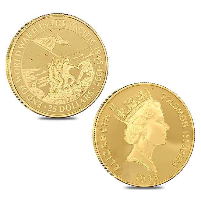 1995 1.85 oz Solomon Islands 50th Ann. End of WWII Gold 4-Coin Set