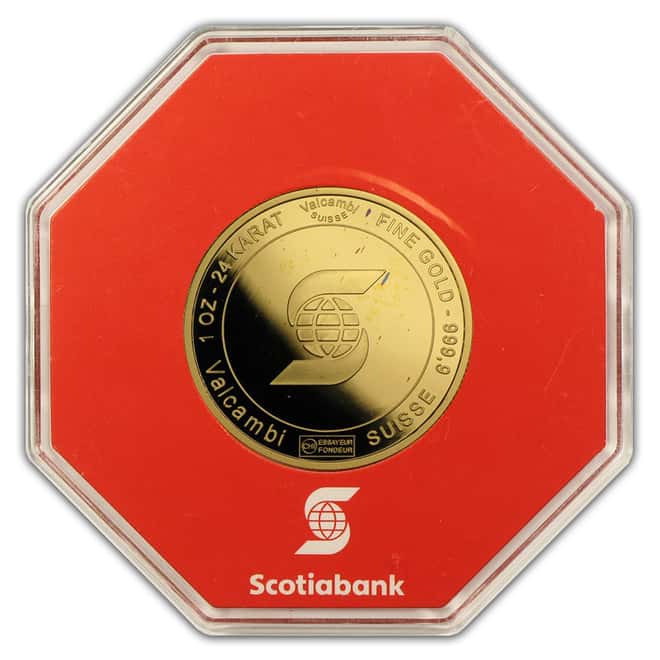 1 oz Gold Round - Scotiabank Valcambi Suisse (In Assay)
