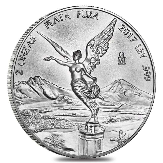 2017 2 oz Mexican Silver Libertad Coin .999 Fine BU