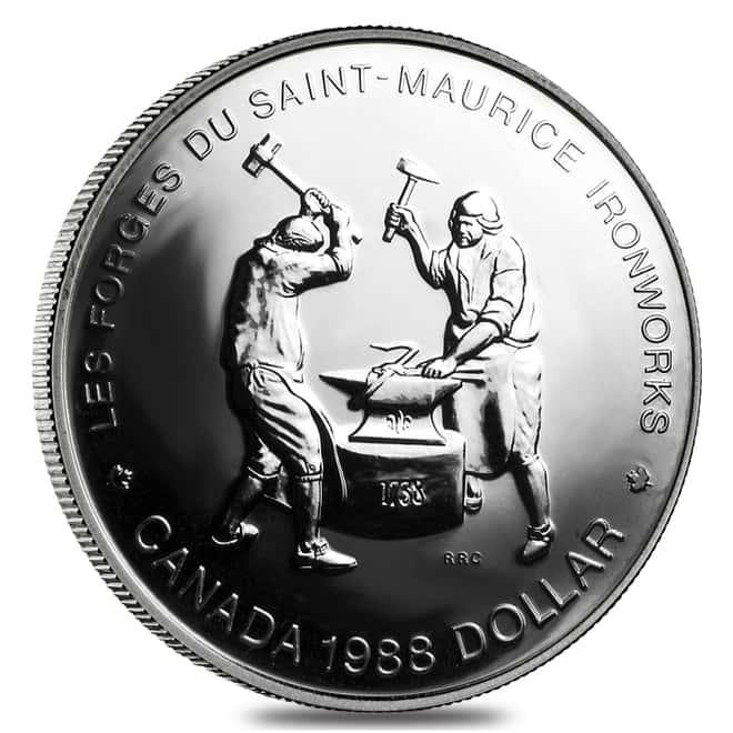 1988 Canada $1 Saint-Maurice Ironworks Proof Silver Coin w/Box & COA