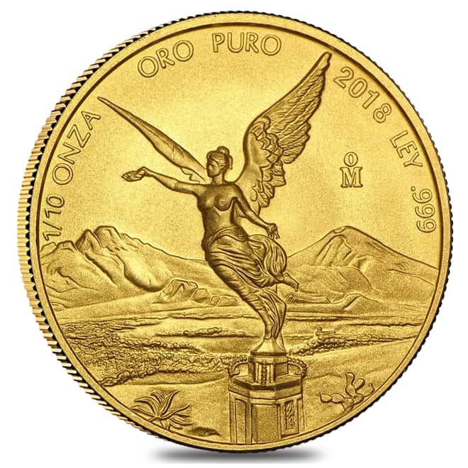 2018 1/10 oz Mexican Gold Libertad Coin .999 Fine BU