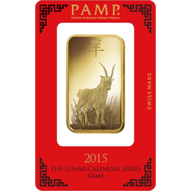100 gram PAMP Suisse Year of the Goat Gold Bar (In Assay)