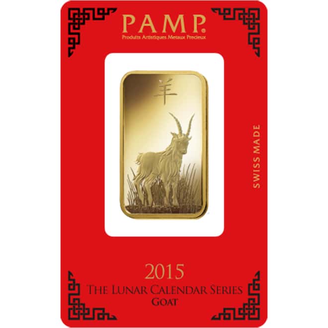 Box of 25 - 1 oz PAMP Suisse Year of the Goat Gold Bar (In Assay)