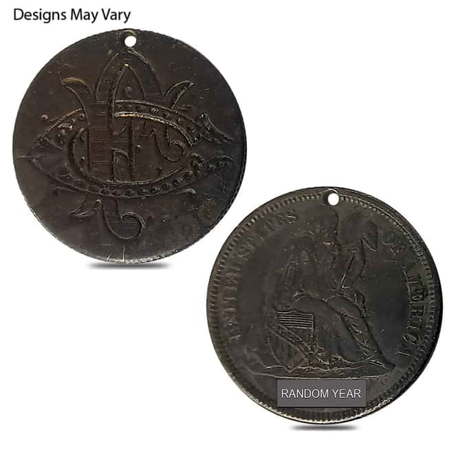 Silver Love Token Seated Liberty Dime 10C Ex Jewelry (Random Year)