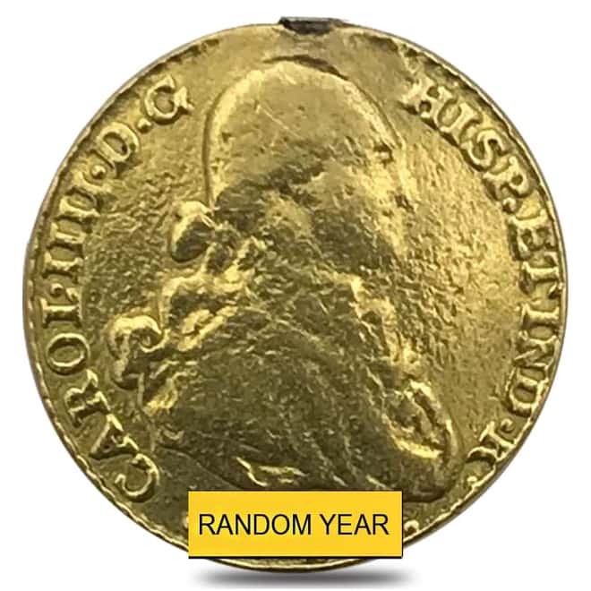 1 Escudo Spain Charles IV Gold Coin AGW .0955 oz Ex-Jewelry (1788 - 1807, Random Year)