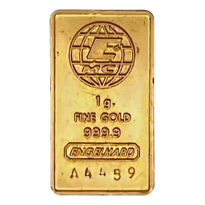 1 gram Engelhard Gold Vintage Bar .9999 Fine (Secondary Market)