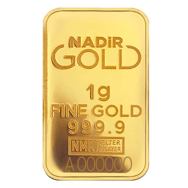 1 gram Nadir Refinery Gold Bar .9999 Fine (In Assay)