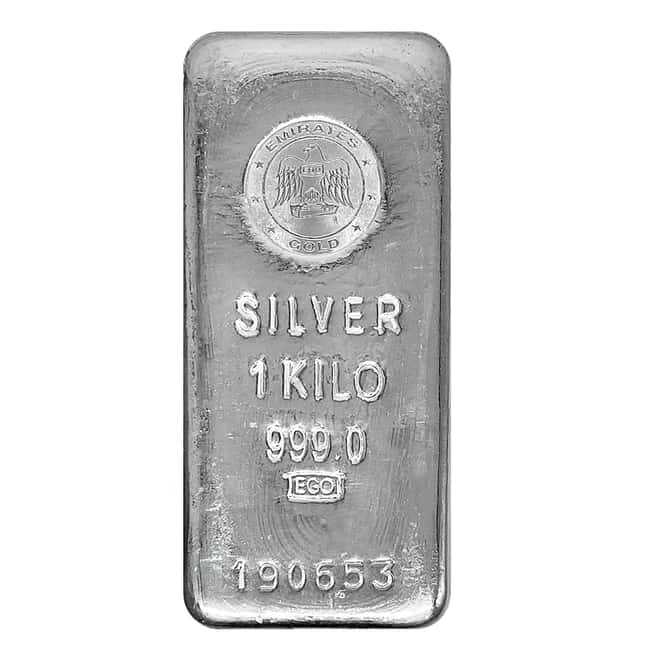1 Kilo Emirates Gold Silver Cast Bar .999 Fine (w/Assay)