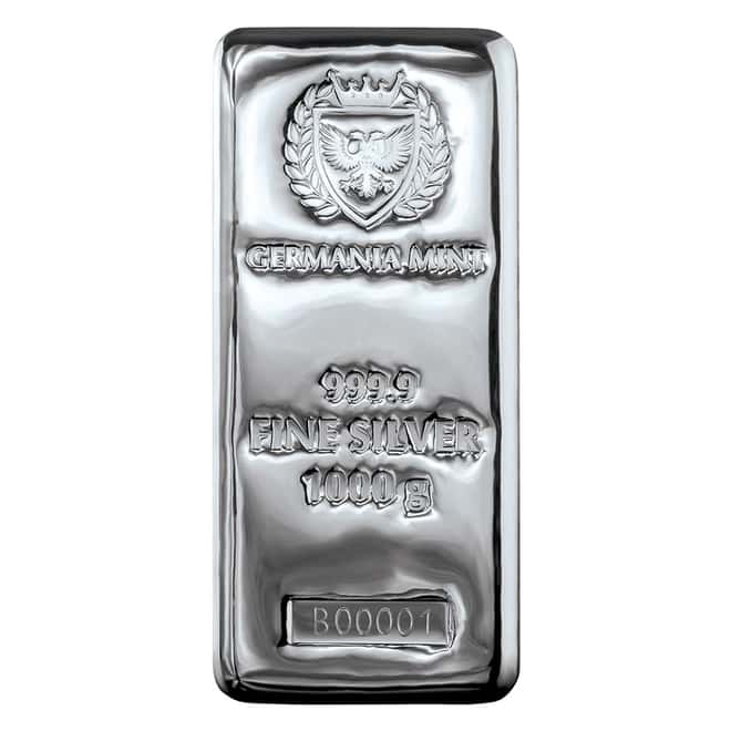 1 Kilo Germania Mint Silver Bar .9999 Fine (1000 gram)